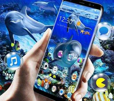 Blue Aquatic Dolphin Theme screenshot 1