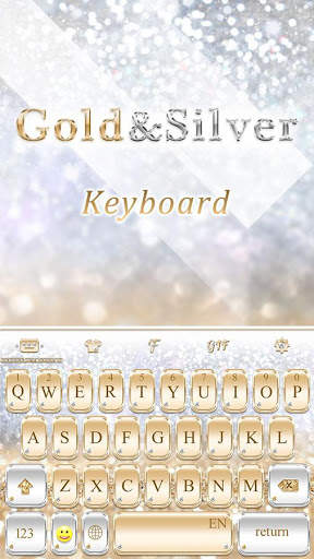 Gold & Silver Diamond Keyboard Theme screenshot 1