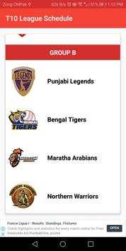 T10 Cricket Cup League Schedule 2018 : Fixture screenshot 5