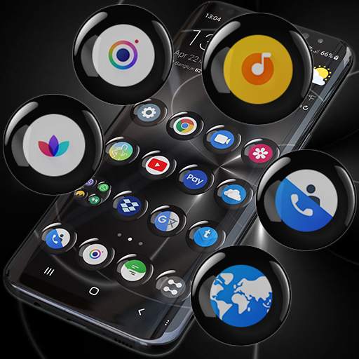 Theme Launcher - Spheres Black 350