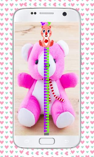 Zipper lock screen teddy bear screenshot 2