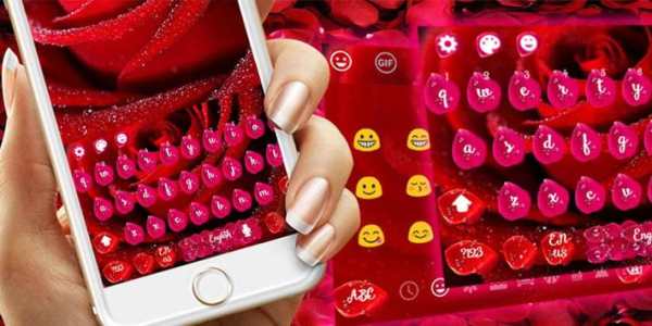 Beautiful Red Rose petals Keyboard screenshot 5