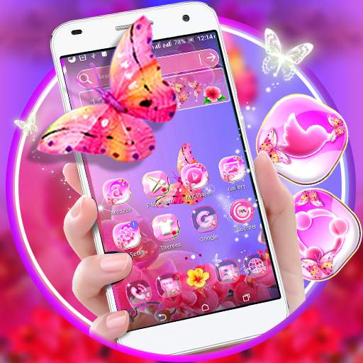 Flower Butterfly Launcher Theme 4.1