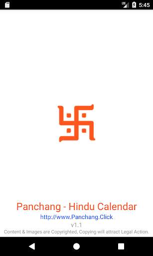 Panchang - Hindu Calendar Light Minimal Basic App screenshot 1