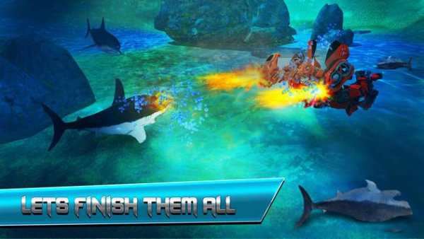 Robot Car Angry Shark Hunter screenshot 1