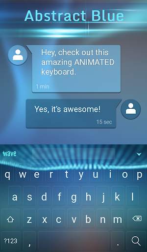 Abstract Blue Animated Keyboard + Live Wallpaper screenshot 3