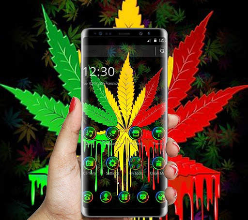 Colorful Weed Smoke Neon Theme screenshot 1