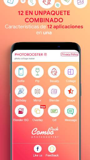 PhotoBooster: efectos par fotos & collages screenshot 1