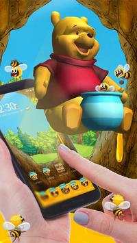 3D Cute Yellow Bear Honey Theme screenshot 1