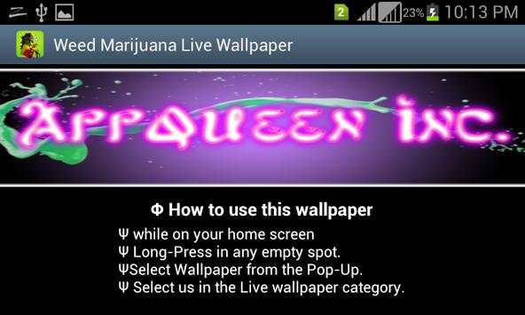 Weed Marijuana Live Wallpaper screenshot 1
