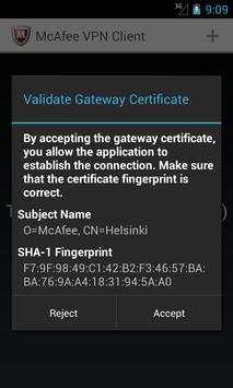 McAfee VPN Client screenshot 3