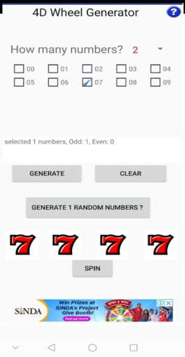 4D ToTo Lotto Wheel Generator screenshot 1