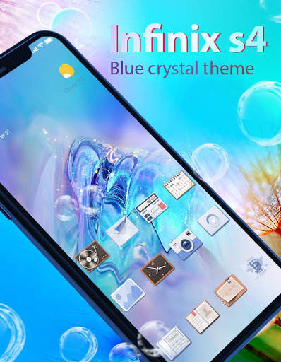 Blue Crystal Theme Infinix Hot S4 Launcher screenshot 4