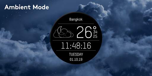 Weather Black Premium Watch Face 5 تصوير الشاشة