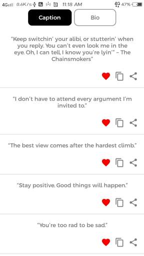 Caption And Bios For Instagram screenshot 5
