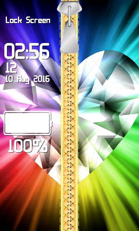 Zipper Lock Screen Diamond screenshot 4
