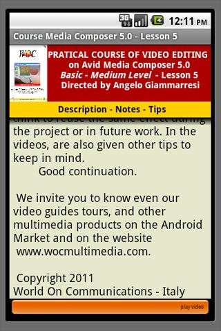 Course Media Composer 5 app.5 screenshot 3