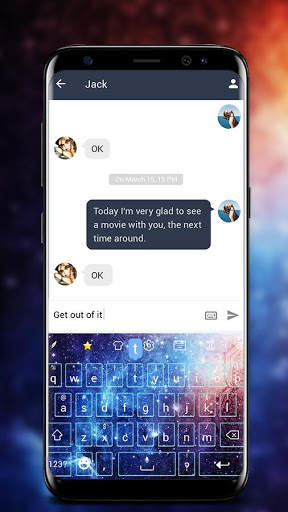 Starry Sky Keyboard Theme 1 تصوير الشاشة