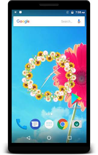 Sunflower Clock Live Wallpaper screenshot 1