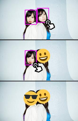 Auto face stamp - cover face with emoji screenshot 1