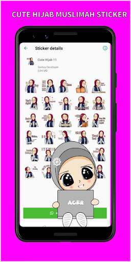 Cute Modish Hijab Muslimah Sticker For WhatsApp screenshot 4