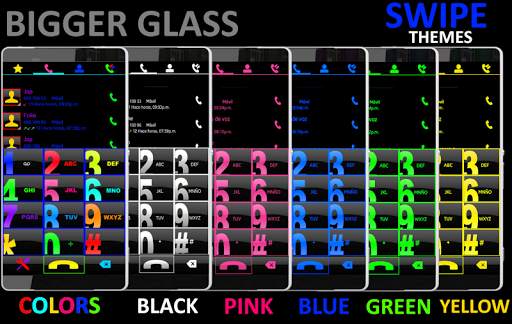 THEME SWIPE DIALER BIG BLACK BLUE screenshot 2