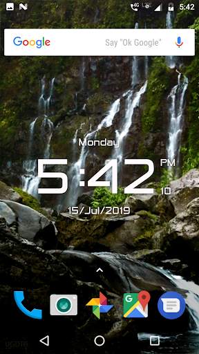 Waterfall digital clock live wallpaper screenshot 1
