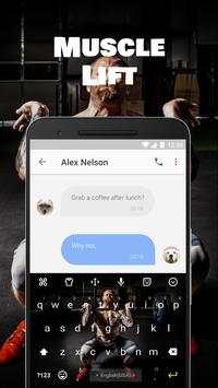 Muscle Lift Emoji Keyboard Theme for Messenger screenshot 2