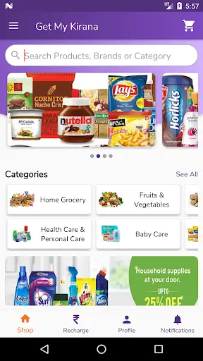 Get My Kirana - Online Grocery Shopping & Recharge screenshot 1