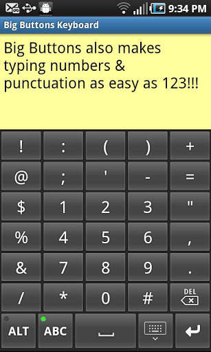 Big Buttons Keyboard Standard स्क्रीनशॉट 2