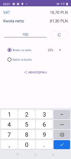 Kalkulator VAT brutto netto screenshot 7