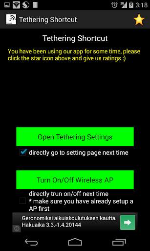Hotspot/Tethering Shortcut screenshot 2