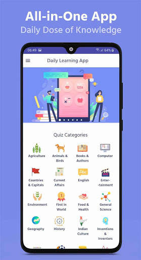 Daily Learning App- Quiz,Facts, NCERT, Scholarship screenshot 1