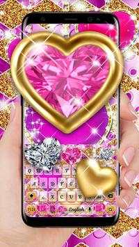 Pink Gold Heart Keyboard 1 تصوير الشاشة