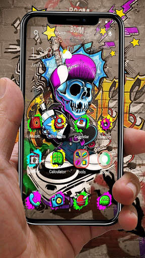 Graffiti Hip Hop Skull APUS Launcher Theme screenshot 3