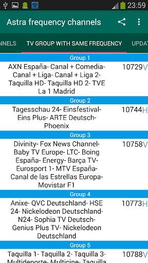 Astra Frequency Channels screenshot 3