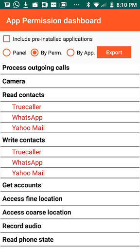 App Permission Dashboard screenshot 2