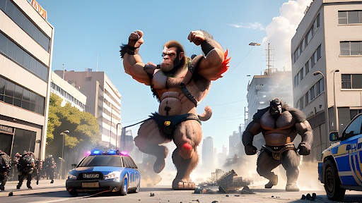 Angry Gorilla Apes City Games screenshot 1