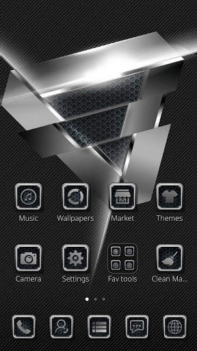 silver gray black technology theme lock screen screenshot 1