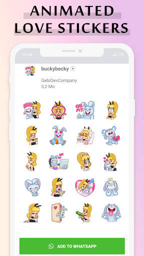 Animated love Stickers for WhatsApp 2021 screenshot 1