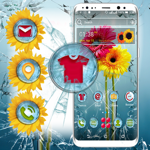 Broken Glass Flower Launcher Theme icon