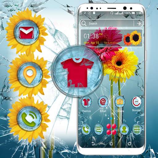 Broken Glass Flower Launcher Theme 1.2