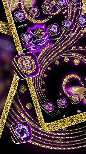 Golden Purple Butterfly Launcher Theme screenshot 4