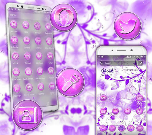 Purple Butterfly Launcher Theme screenshot 1