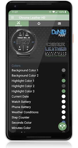 Chrome Leather HD Watch Face Widget Live Wallpaper screenshot 5