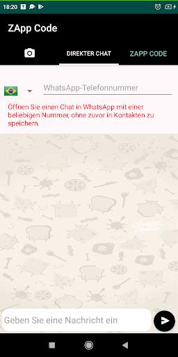 ZAppCode Klicken um direkt auf WhatsApp zu chatten screenshot 1