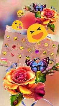 Colorful Bright Rose Butterfly Keyboard 3 تصوير الشاشة