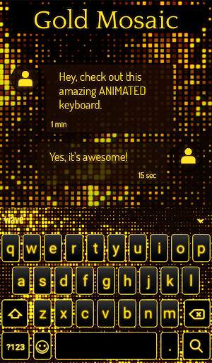 Gold Mosaic Animated Keyboard screenshot 3