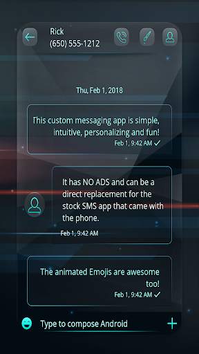 SMS messenger and keyboard theme स्क्रीनशॉट 3