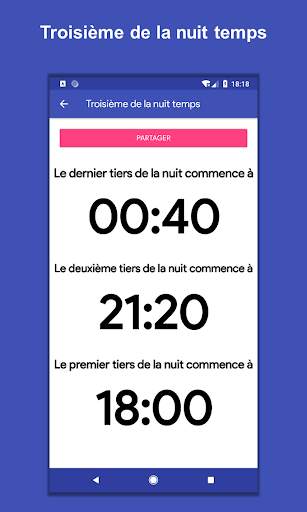 Calculer un tiers de la nuit screenshot 2